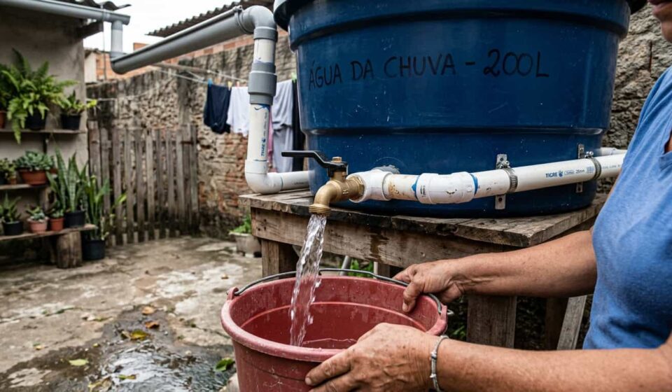 O poderoso sistema de captação de água da chuva economiza até 50% da conta por apenas R$ 800