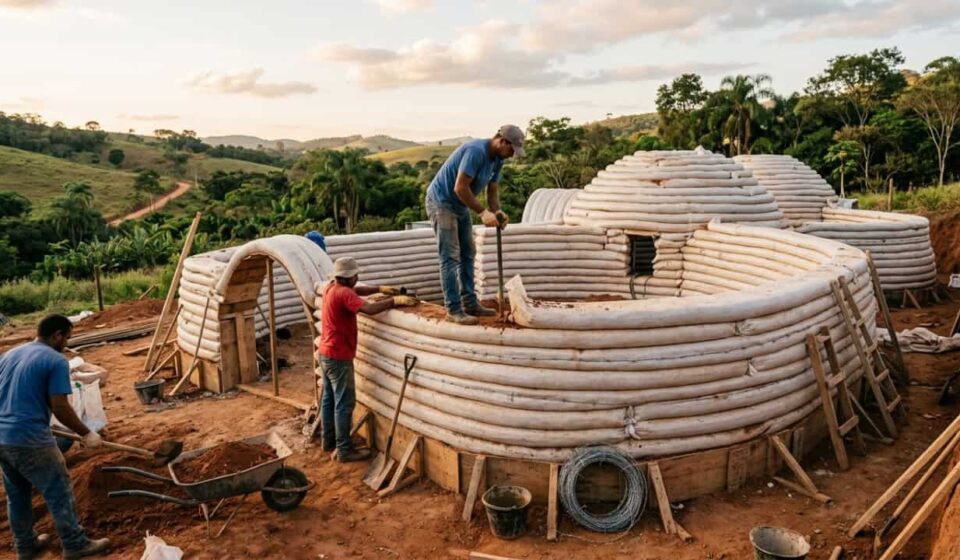 Como construir uma casa com a terra do próprio terreno usando a técnica do superadobe, método que a NASA estudou para construir na Lua