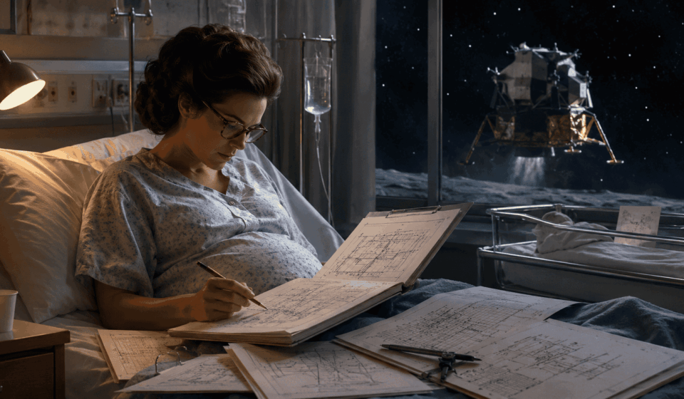 Enquanto entrava em trabalho de parto, ela finalizava um sistema que salvaria astronautas