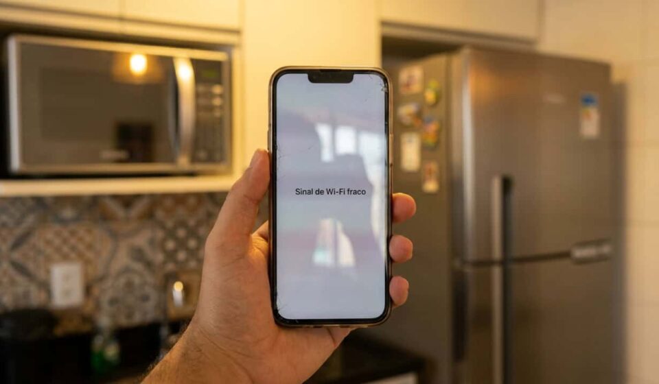 Por que o Wi-Fi cai perto da cozinha ?