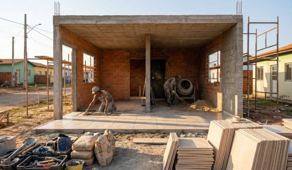 Quanto custa construir uma casa de 2 quartos com acabamento de classe média hoje?