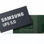 Imagem mostra o módulo de memória UFS 5.0 da Samsung