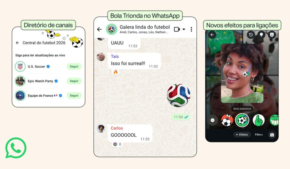 WhatsApp lança figurinhas e efeitos para a Copa do Mundo 2026