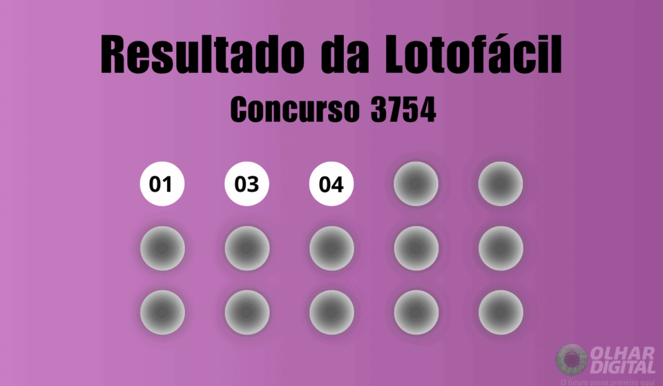 Resultado da Lotofácil de hoje: veja números e ganhadores do concurso 3754 (quarta, 05/08)